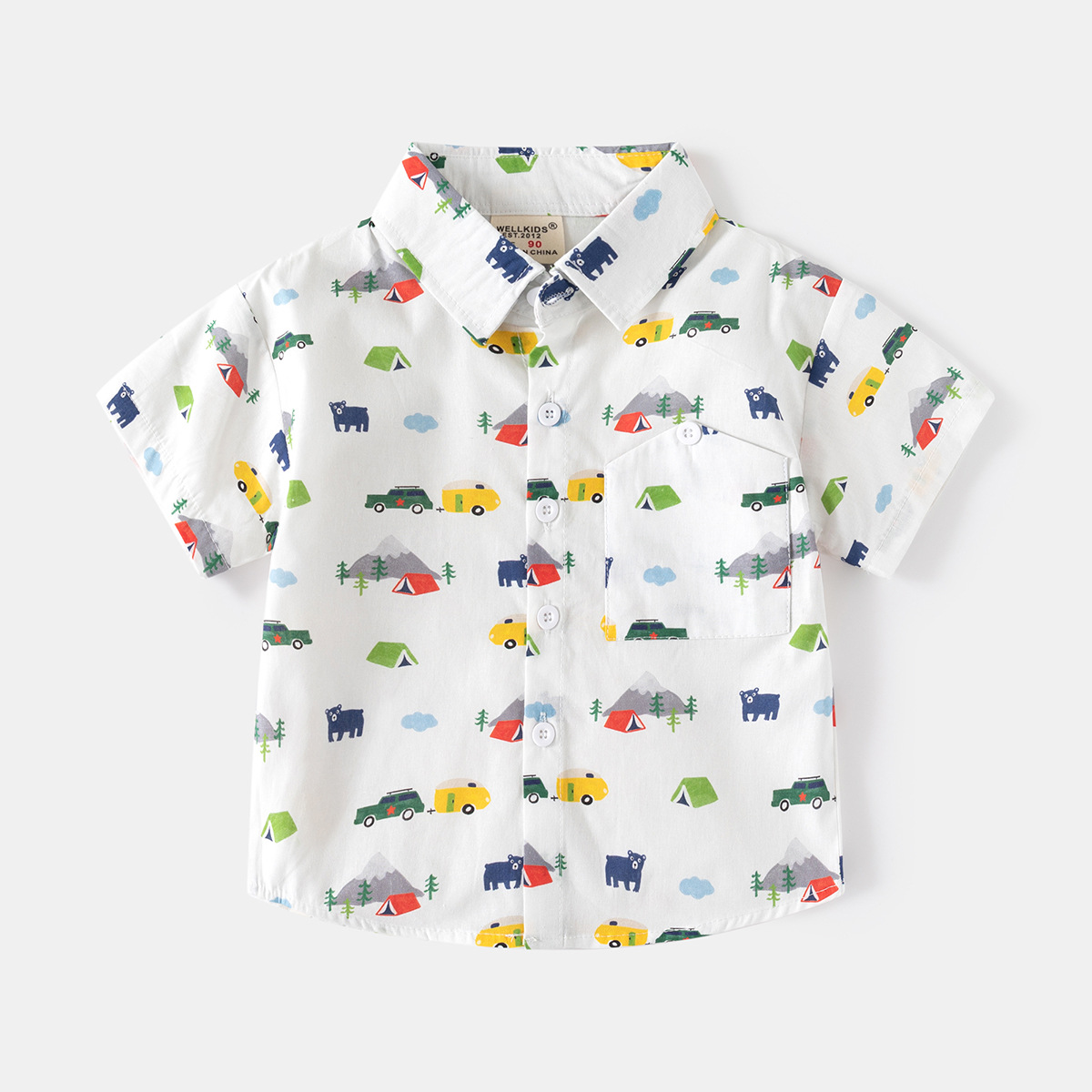 Baby Clothing Korea - Chłopięca koszula z nadrukiem, odzież letnia