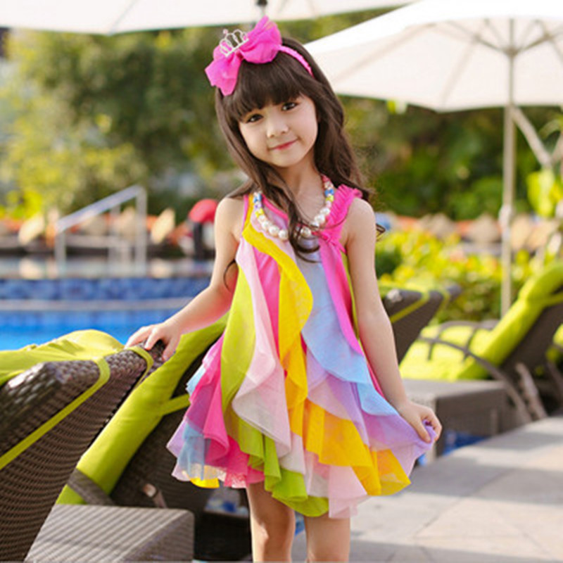 Baby Clothing Korea - Letnia sukienka dla dziewczynek bez naszyjnika