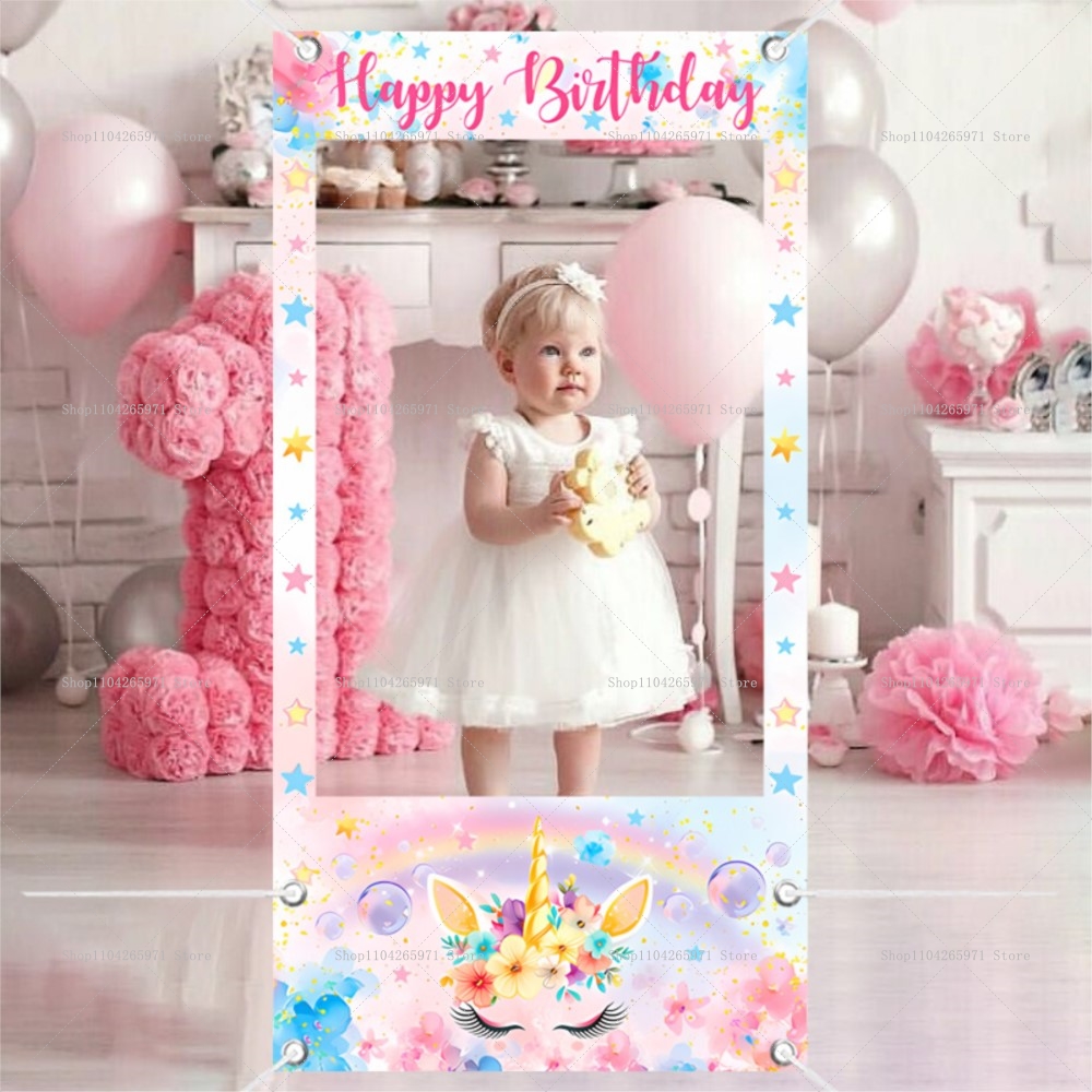 Baby Clothing Easter - Rekwizyty do fotobudki z motywem jednorożca,