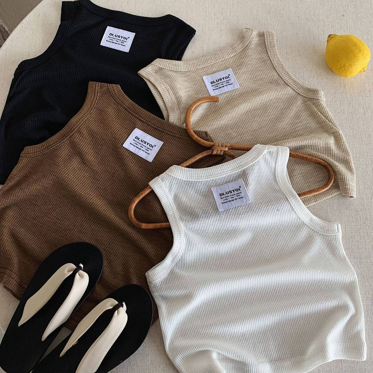 Baby Clothing Korea - Letnia Nowa Bezrękawnik Chłopięca Dziewczęca Gładka