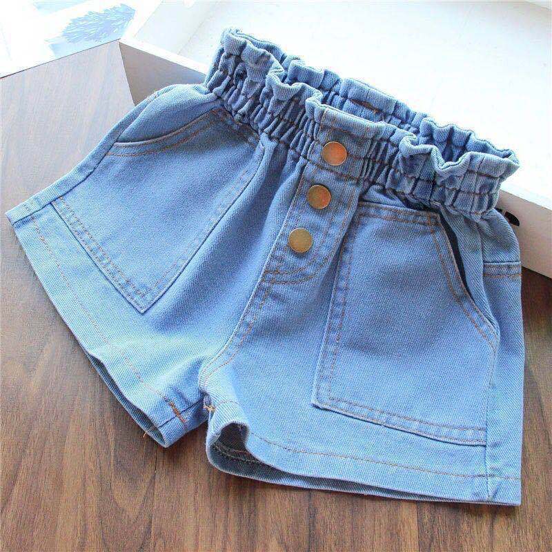 Baby Clothing Korea - Letnie dziewczęce szorty jeansowe, modne, z