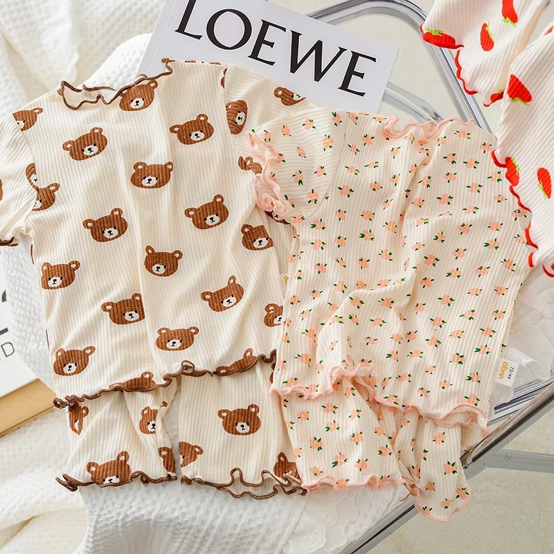 Baby Clothing Dividers - Letni bawełniany zestaw piżamowy z kreskówkami