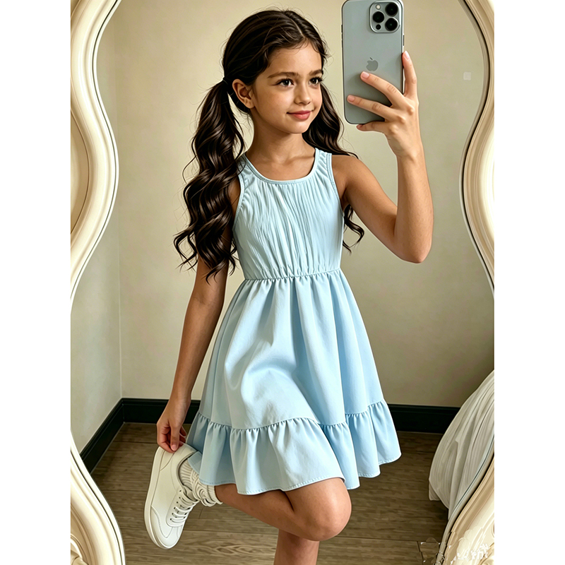 Baby Clothing Korea - Sukienka bez rękawów w kolorze baby