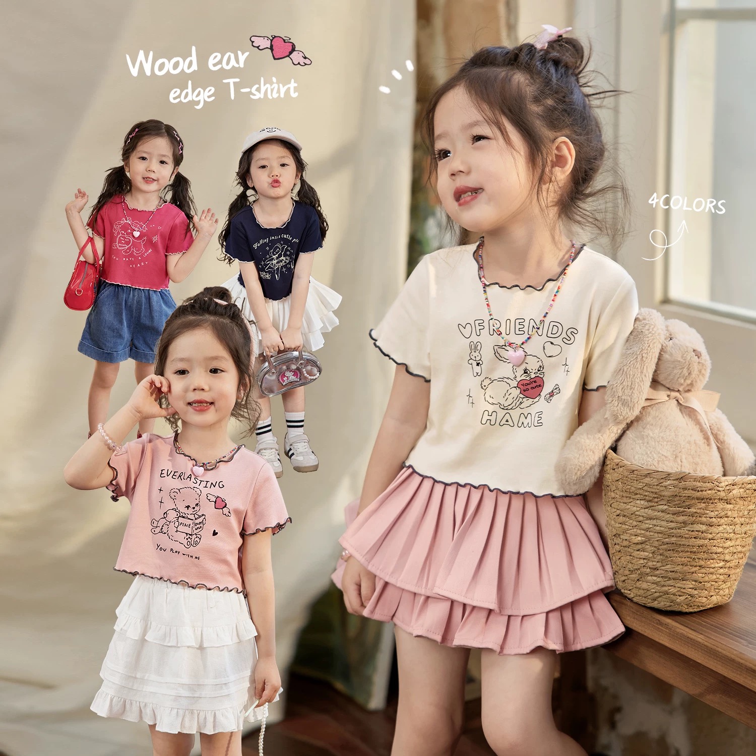 Dziewczęca koszulka z krótkim  – Baby Clothing Korea recenzja i cena