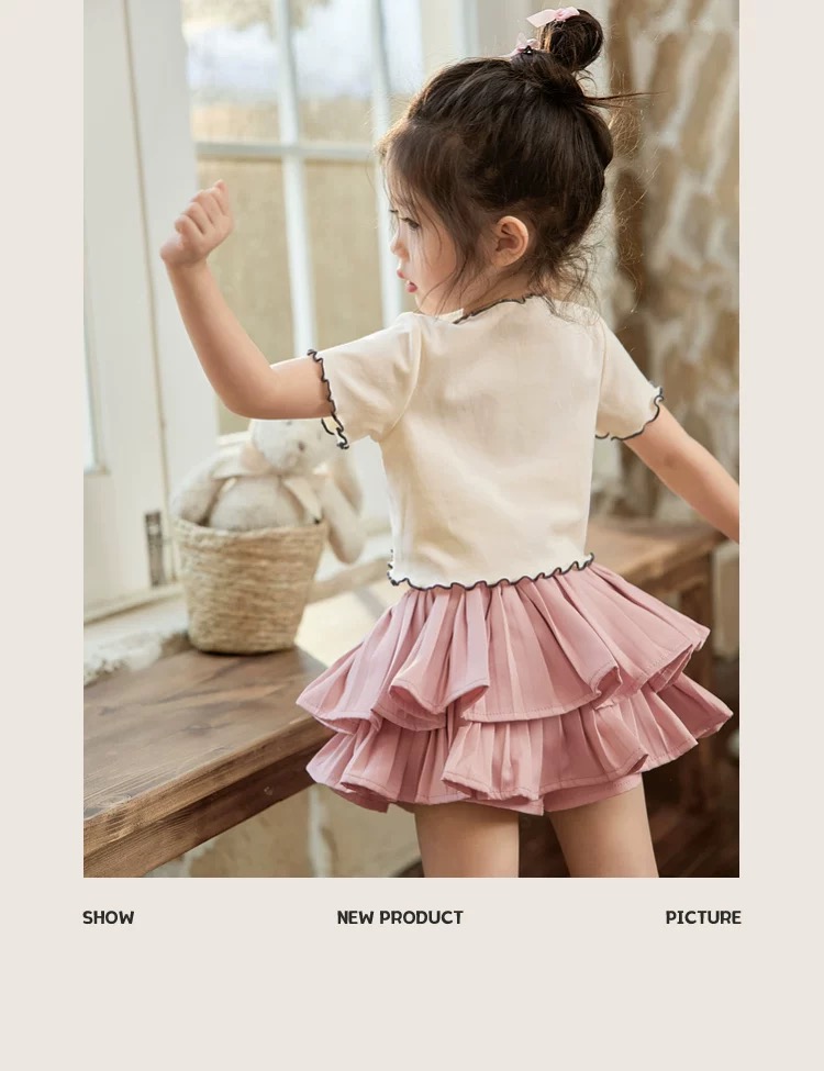 Dziewczęca koszulka z krótkim  – Baby Clothing Korea recenzja i cena